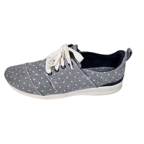 Skechers Bobs Memory Foam Woman's Size 8W Polka Dot Casual Sneakers Shoes Blue - Picture 4 of 12